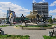 Novosibirsk. Sculpture composition «Siberian expanses»